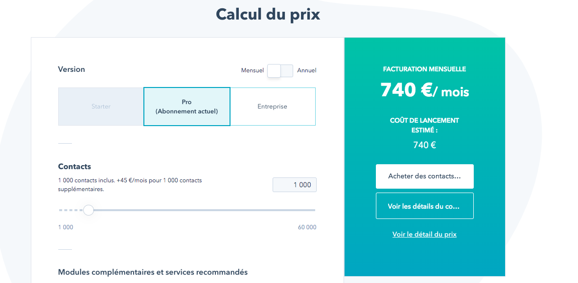Image d'une grille de prix