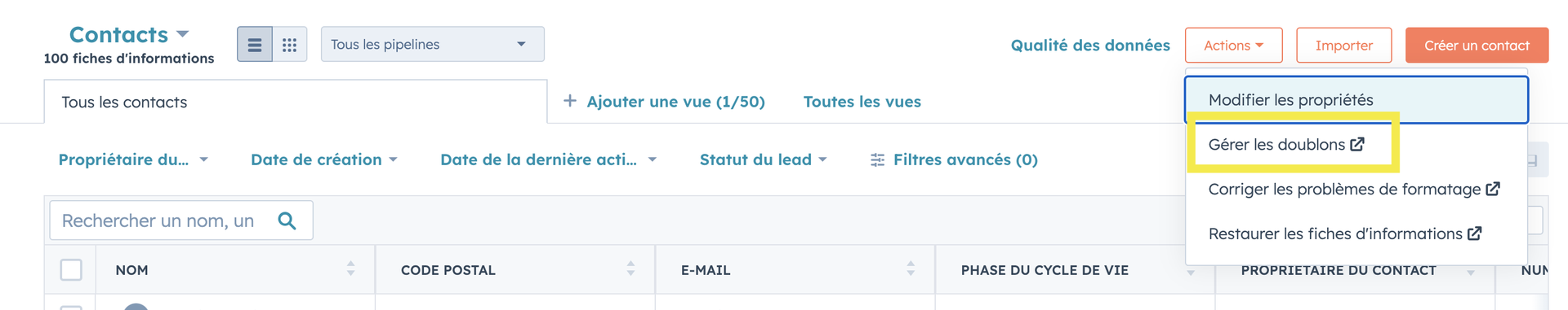 Gestion des doublons_HubSpot