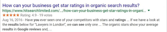 exemple étoiles en rich snippet - avis clients B2B