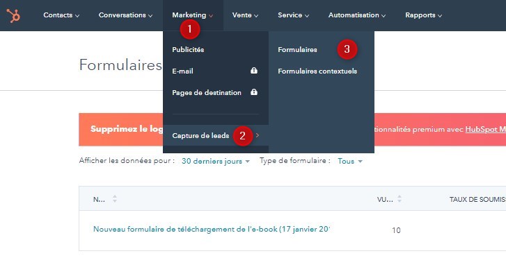 logiciel-marketing-hubspot créer des formulaires
