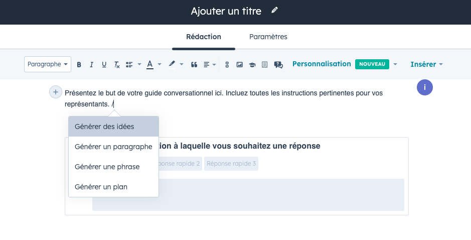 IA guides conversationnels HubSpot