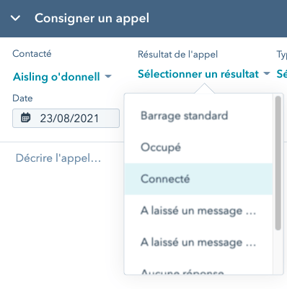 Résultat-dappel-HubSpot
