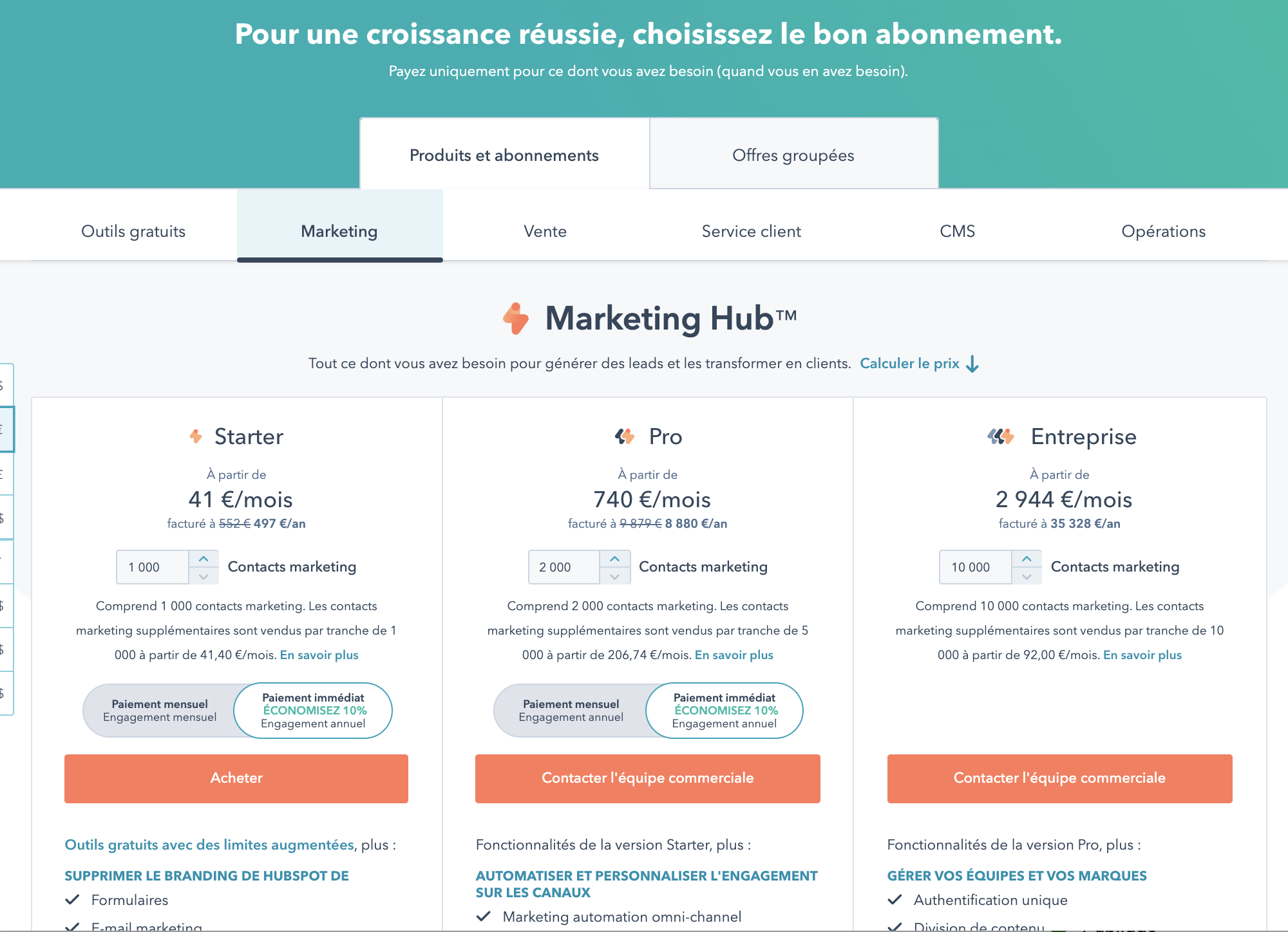 hubspot pricing